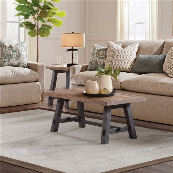 Alaterre Adam 42-in Solid Wood Coffee Table