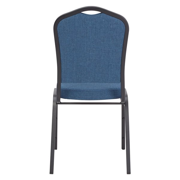 National Public Seating 9300 Series Natural Blue Fabric Traditional Stackable Chairs with Black Frame - Set of 2