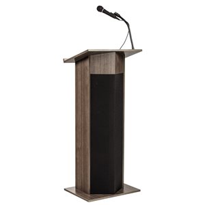 Oklahoma Sound Power Plus 22-in Brown Ribbonwood Modern/Contemporary Lectern