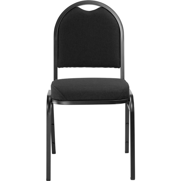 National Public Seating 9200 Series Ebony Black Fabric Traditional Stackable Chairs with Black Frame - Set of 2