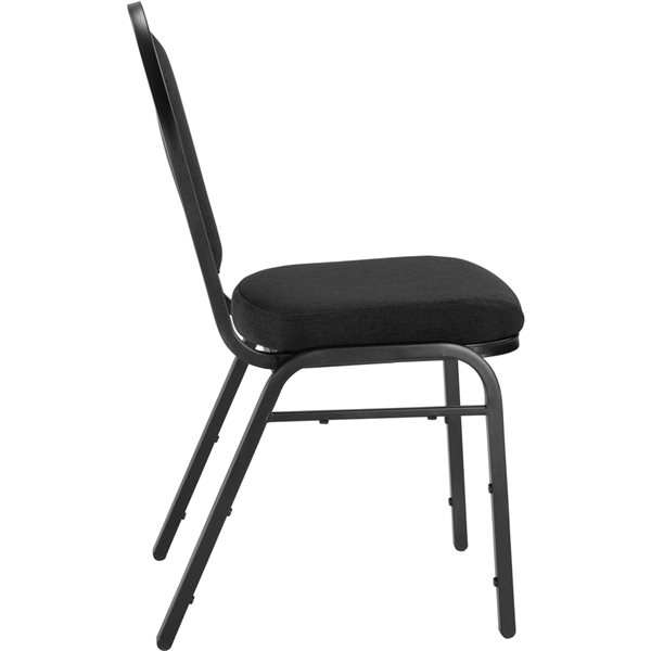 National Public Seating 9200 Series Ebony Black Fabric Traditional Stackable Chairs with Black Frame - Set of 2