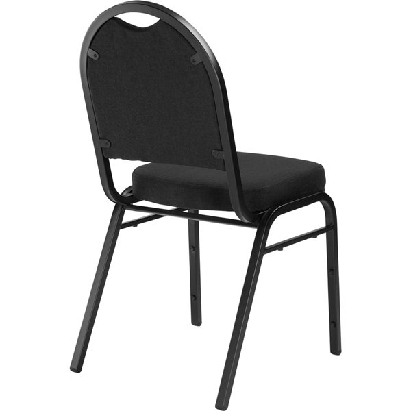 National Public Seating 9200 Series Ebony Black Fabric Traditional Stackable Chairs with Black Frame - Set of 2