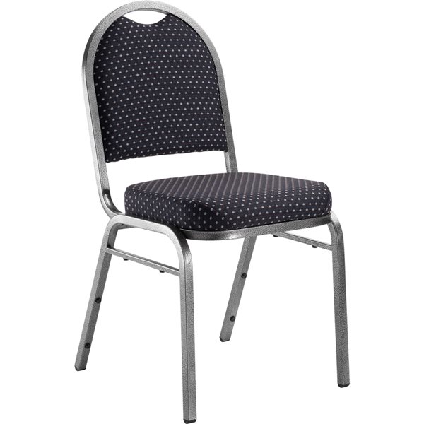 National Public Seating 9200 Series Diamond Navy Fabric Traditional Stackable Chairs with Silver Vein Frame - Set of 2