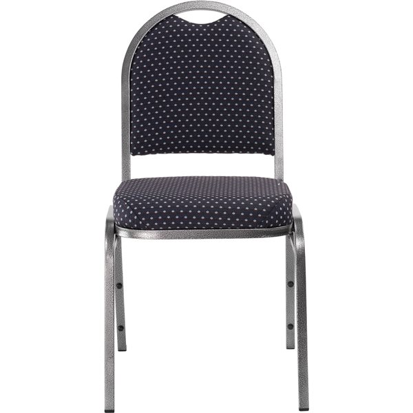 National Public Seating 9200 Series Diamond Navy Fabric Traditional Stackable Chairs with Silver Vein Frame - Set of 2