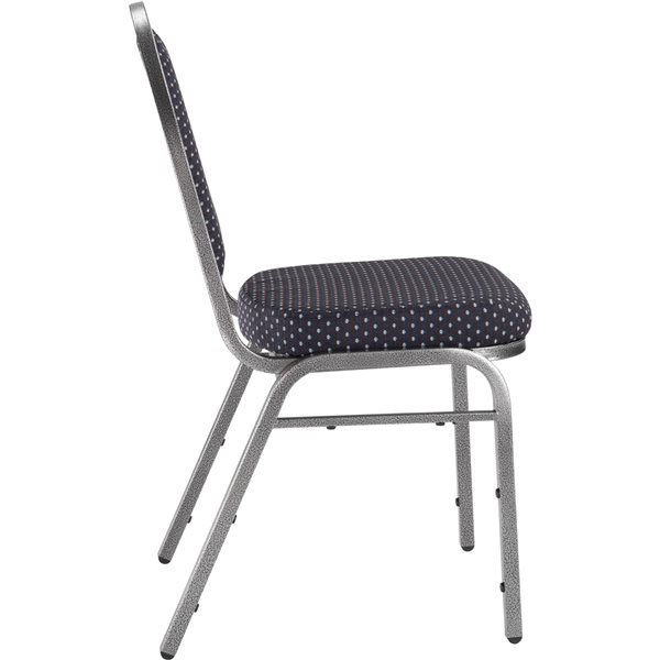 National Public Seating 9200 Series Diamond Navy Fabric Traditional Stackable Chairs with Silver Vein Frame - Set of 2