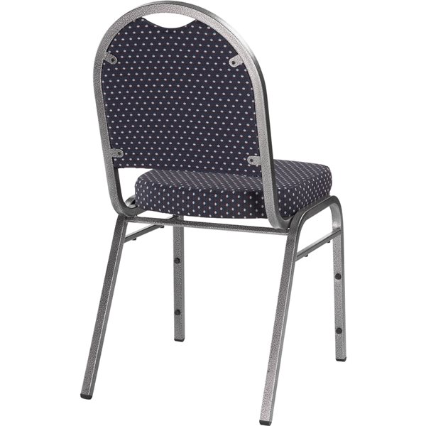 National Public Seating 9200 Series Diamond Navy Fabric Traditional Stackable Chairs with Silver Vein Frame - Set of 2