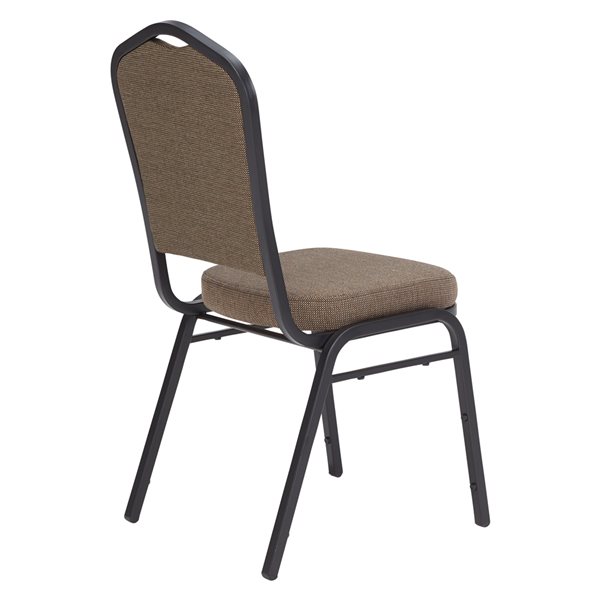 National Public Seating 9300 Series Natural Taupe Fabric Traditional Stackable Chairs with Black Frame - Set of 2