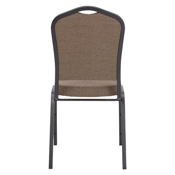 National Public Seating 9300 Series Natural Taupe Fabric Traditional Stackable Chairs with Black Frame - Set of 2