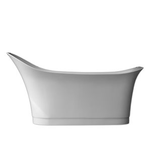 GEF Serenity 31-in x 67-in White Acrylic Rectangular Back Centre Drain Freestanding Bathtub