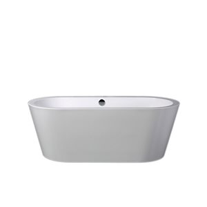 GEF Phoenix 32-in x 70-in White Acrylic Rectangular Centre Drain Freestanding Bathtub