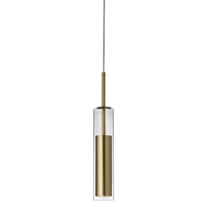 Luminaire d'îlot de cuisine moderne/contemporain en laiton vieilli à 1 lumière Luna par Dainolite de 2,5 po