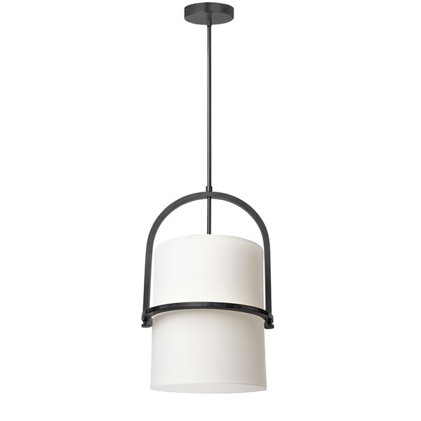 Luminaire d'îlot de cuisine moderne/contemporain blanc à 1 lumière Paddington par Dainolite de 11,5 po