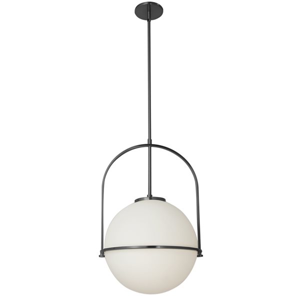 Luminaire d'îlot de cuisine moderne/contemporain noir à 1 lumière Paola par Dainolite de 15,5 po