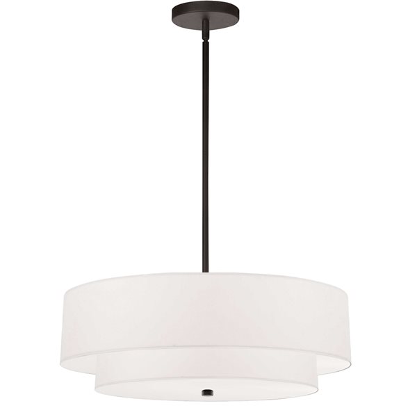 Luminaire suspendu transitionnel noir à 4 lumières Everly par Dainolite de 20 po