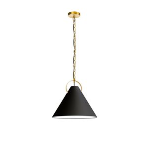 Dainolite Princeton 16-in Black 1-Light Modern/Contemporary Kitchen Island Light