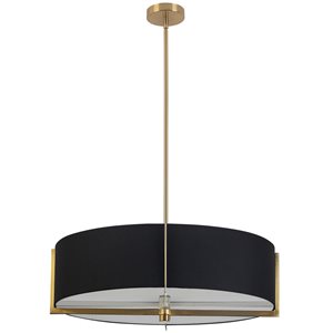 Luminaire suspendu moderne/contemporain noir à 4 lumières Preston par Dainolite de 26 po