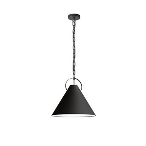 Luminaire d'îlot de cuisine moderne/contemporain noir à 1 lumière Princeton par Dainolite de 16 po