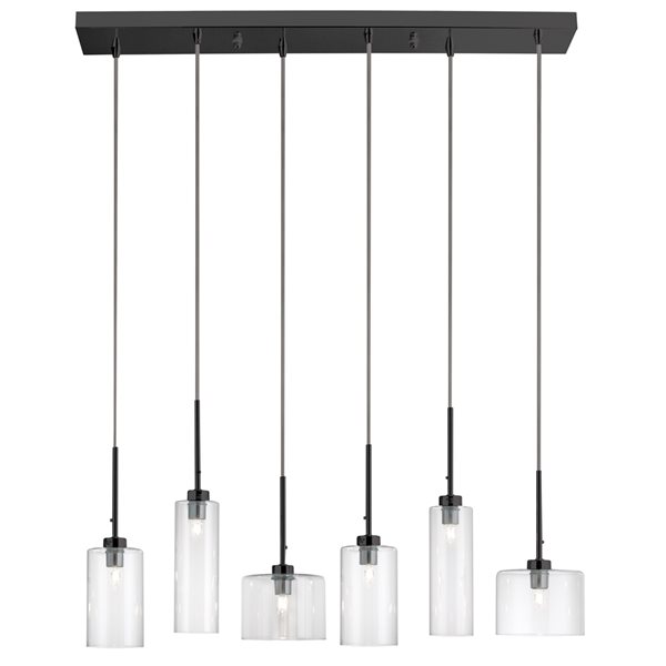 Dainolite Industrial Chic 29-in Black 6-Light Modern/Contemporary Kitchen Island Light