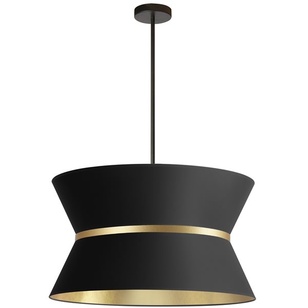 Dainolite Caterine 24-in Black 4-Light Transitional Pendant Light