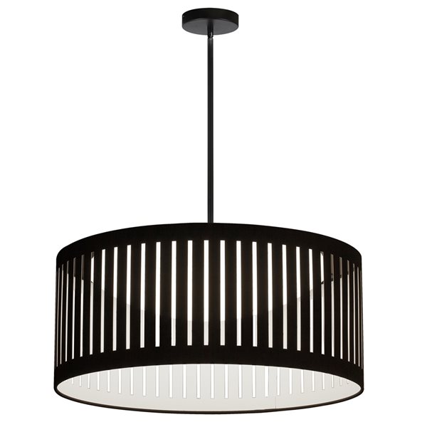 Dainolite Slit Drum 20-in Black 1-Light Modern/Contemporary Pendant Light