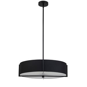 Dainolite Preston 20.75-in Black 4-Light Modern/Contemporary Pendant Light