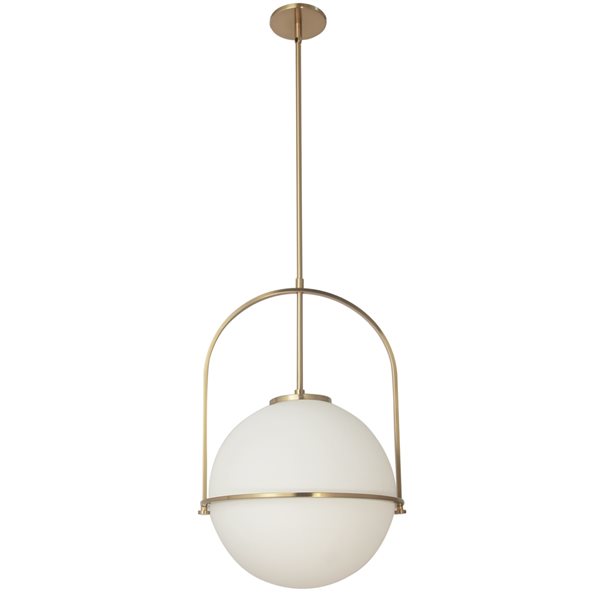 Luminaire d'îlot de cuisine moderne/contemporain en laiton vieilli à 1 lumière Paola par Dainolite de 15,5 po