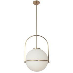 Luminaire d'îlot de cuisine moderne/contemporain en laiton vieilli à 1 lumière Paola par Dainolite de 15,5 po