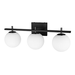 Dainolite Vivaldi 3-Light Black Transitional Vanity Light