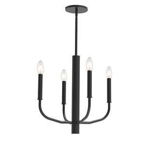 Dainolite Eleanor 4-Light Black Transitional Chandelier