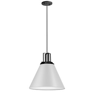 Luminaire suspendu moderne/contemporain blanc à 1 lumière Sonus par Dainolite de 14 po