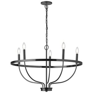 Dainolite Cesar 5-Light Black Transitional Chandelier