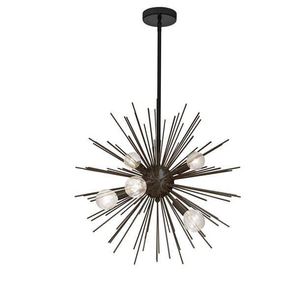 Dainolite Vega 20-in Black 6-Light Modern/Contemporary Pendant Light
