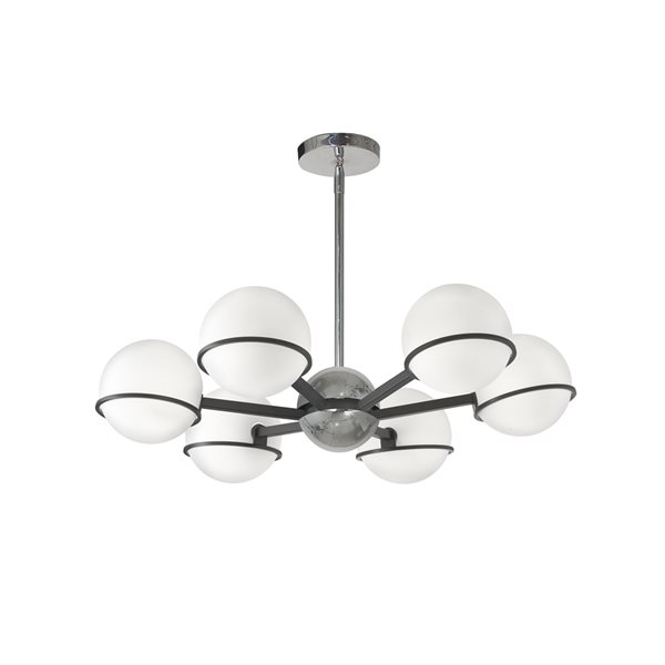 Dainolite Sofia 6-Light Polished Chrome Modern/Contemporary Chandelier