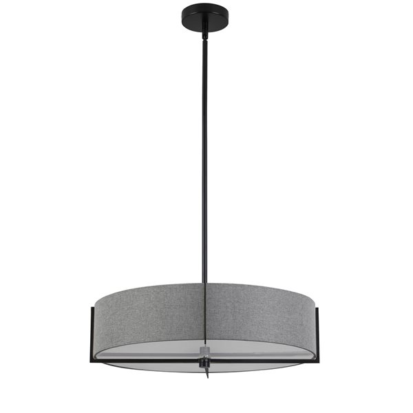 Luminaire suspendu moderne/contemporain gris à 4 lumières Preston par Dainolite de 20,75 po