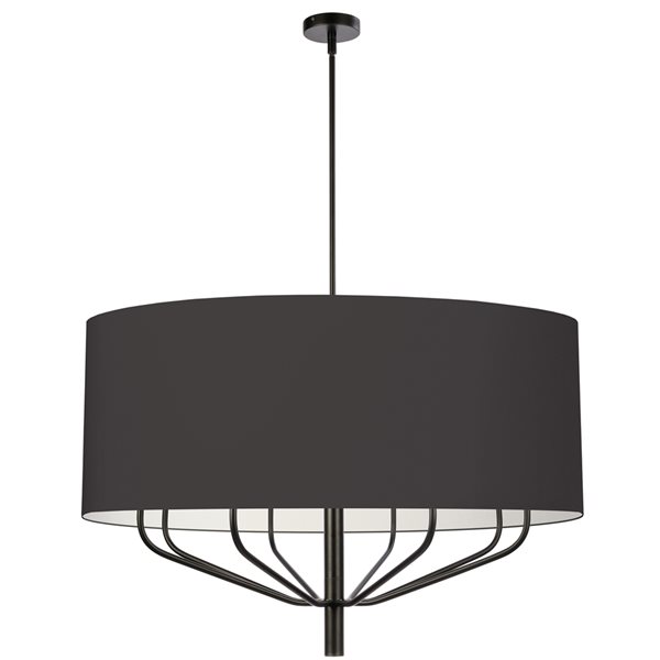 Lustre noir et blanc moderne/contemporain à 8 lumières Eleanor par Dainolite