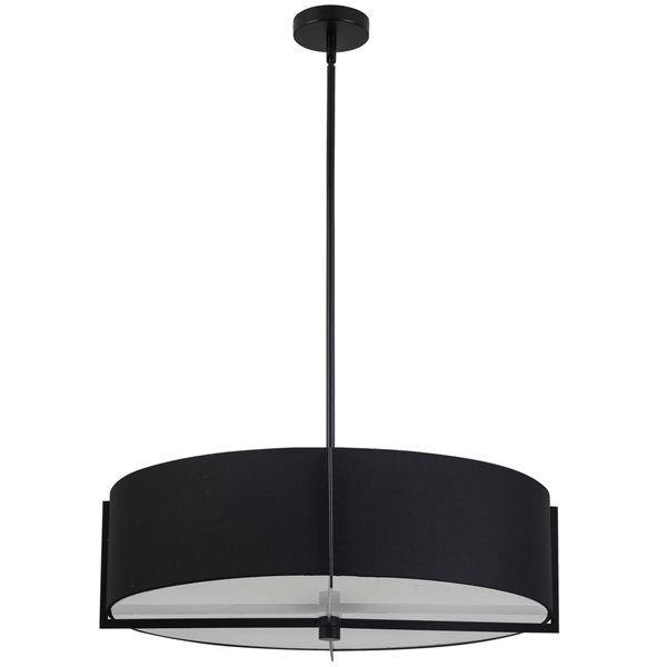 Dainolite Preston 26-in Black 4-Light Modern/Contemporary Pendant Light