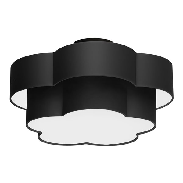Dainolite Phlox 20-in Black Contemporary/Modern LED Flush Mount Light