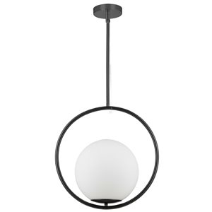 Dainolite Adrienna 15.75-in Black 1-Light Modern/Contemporary Kitchen Island Light