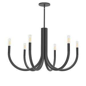 Dainolite Wand 6-Light Black Modern/Contemporary Chandelier