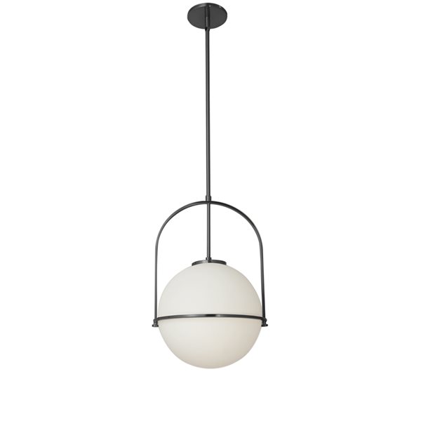 Luminaire d'îlot de cuisine moderne/contemporain noir à 1 lumière Paola par Dainolite de 11,5 po