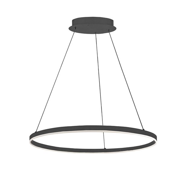 Luminaire suspendu moderne/contemporain noir à 1 lumière Circulo par Dainolite de 24 po