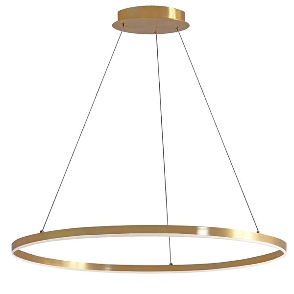 Dainolite Circulo 32-in Aged Brass 1-Light Modern/Contemporary Pendant Light