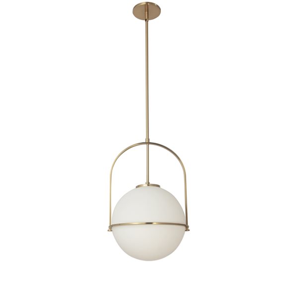 Luminaire d'îlot de cuisine moderne/contemporain en laiton vieilli à 1 lumière Paola par Dainolite de 11,5 po