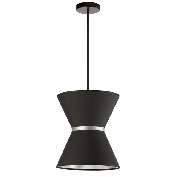 Dainolite Caterine 12-in Black 1-Light Transitional Pendant Light
