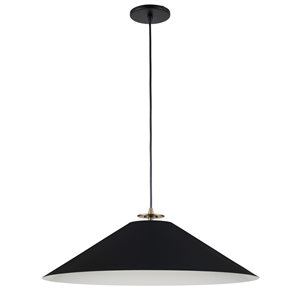 Luminaire d'îlot de cuisine moderne/contemporain noir à 1 lumière Prudence par Dainolite de 24 po