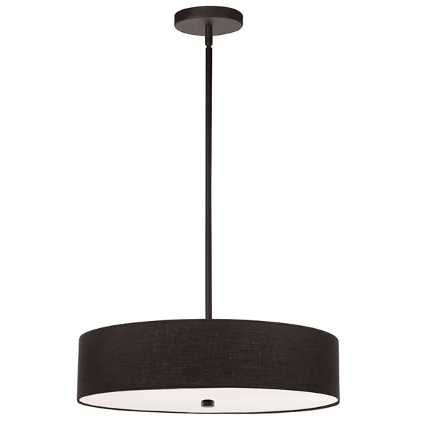 Luminaire suspendu transitionnel noir à 4 lumières Everly par Dainolite de 20 po