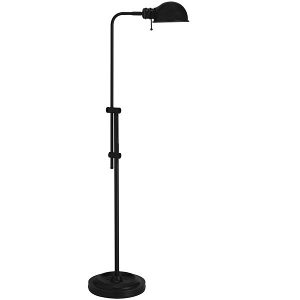 Lampe sur pied de pharmacie noire Fedora par Dainolite de 52 po