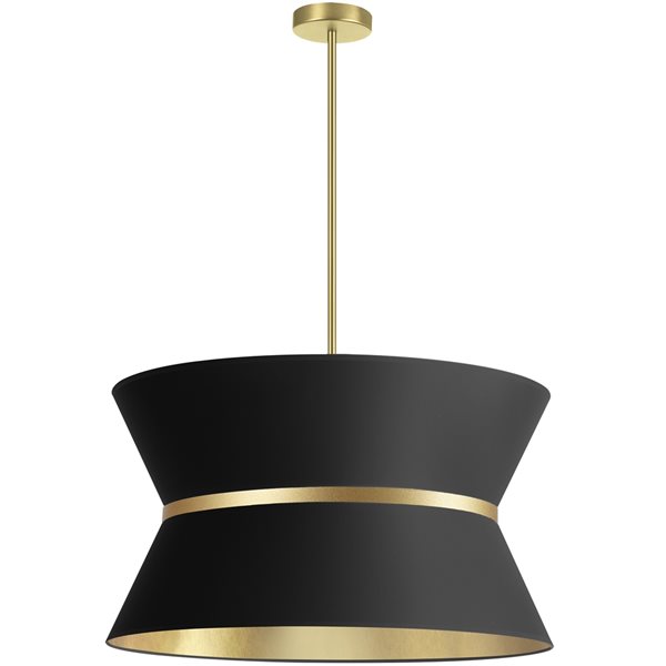 Dainolite Caterine 24-in Black 4-Light Transitional Pendant Light