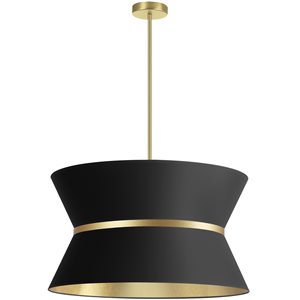 Dainolite Caterine 24-in Black 4-Light Transitional Pendant Light