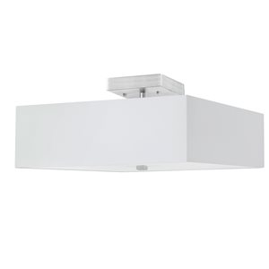 Semi-plafonnier en chrome satiné/blanc à 3 lumières par Dainolite de 14,25 po